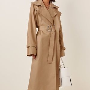 Boyarovskaya Belted Cotton-Blend Gabardine Trench Coat NWT Size S
